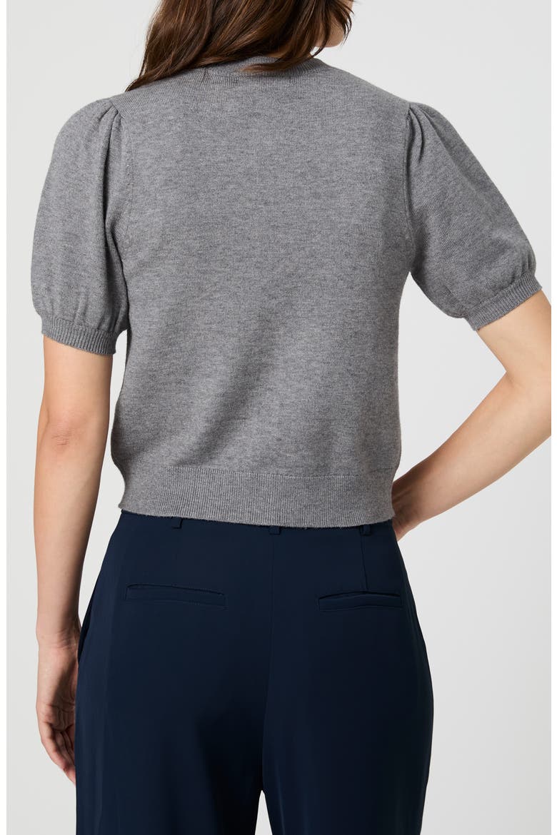 Puff Sleeve Cardigan, Alternate, color, MID GREY