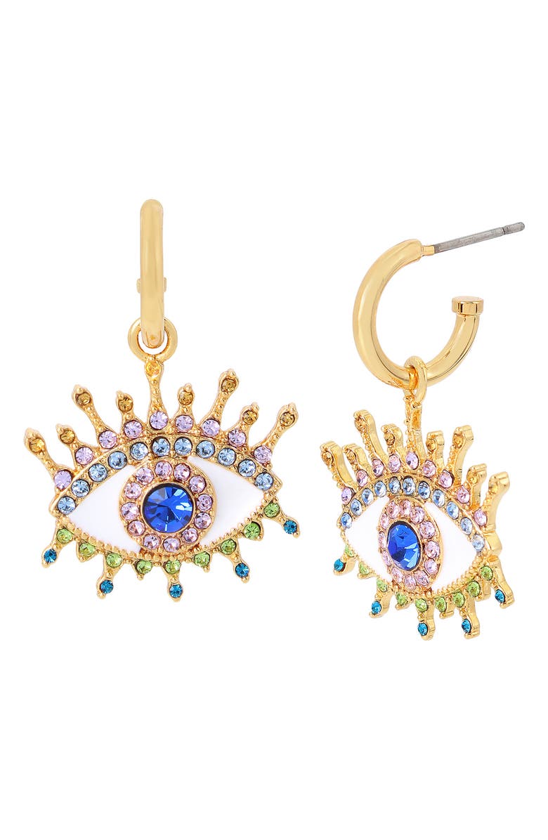 Kurt Geiger London Evil Eye Huggie Drop Earrings, Main, color, 