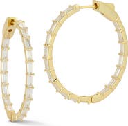 GLAZE JEWELRY Baguette Cubic Zirconia Hoop Earrings
