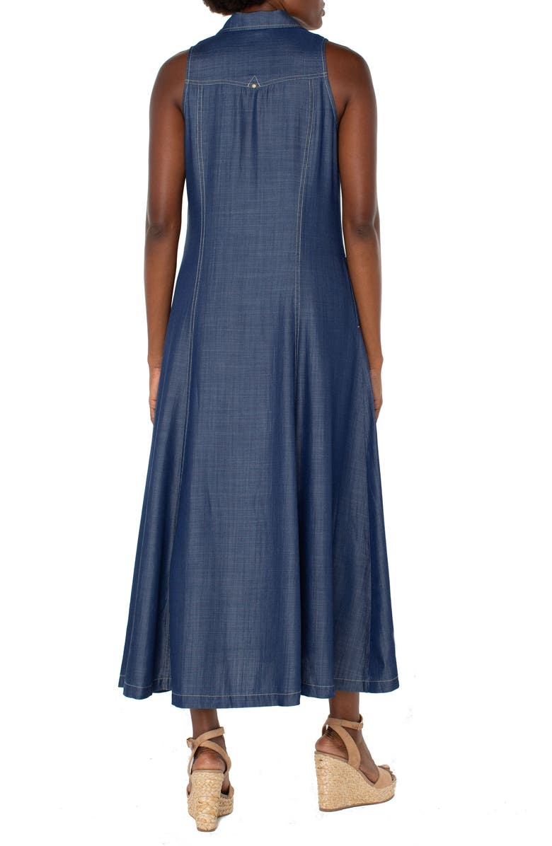 Liverpool Los Angeles Sleeveless Denim Dress, Alternate, color, Rinse Wash