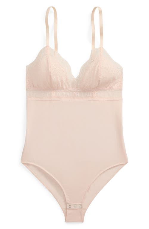 Shop Polo Ralph Lauren Lace & Stretch Cotton Rib Triangle Bodysuit