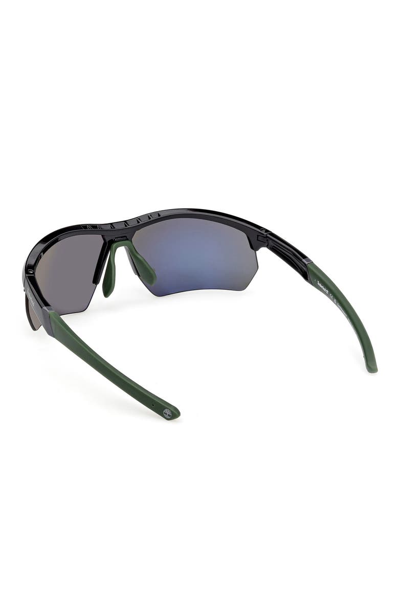 73mm Sunglasses, Alternate, color, SHINY BLACK / GREEN POLARIZED