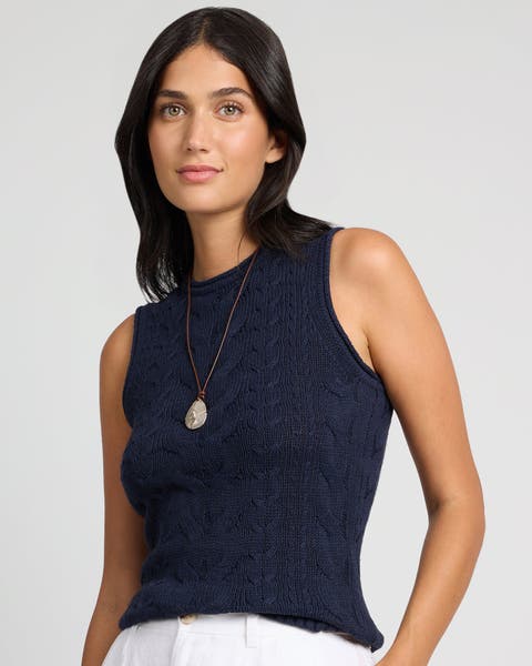 Linen Cable Knit Tank