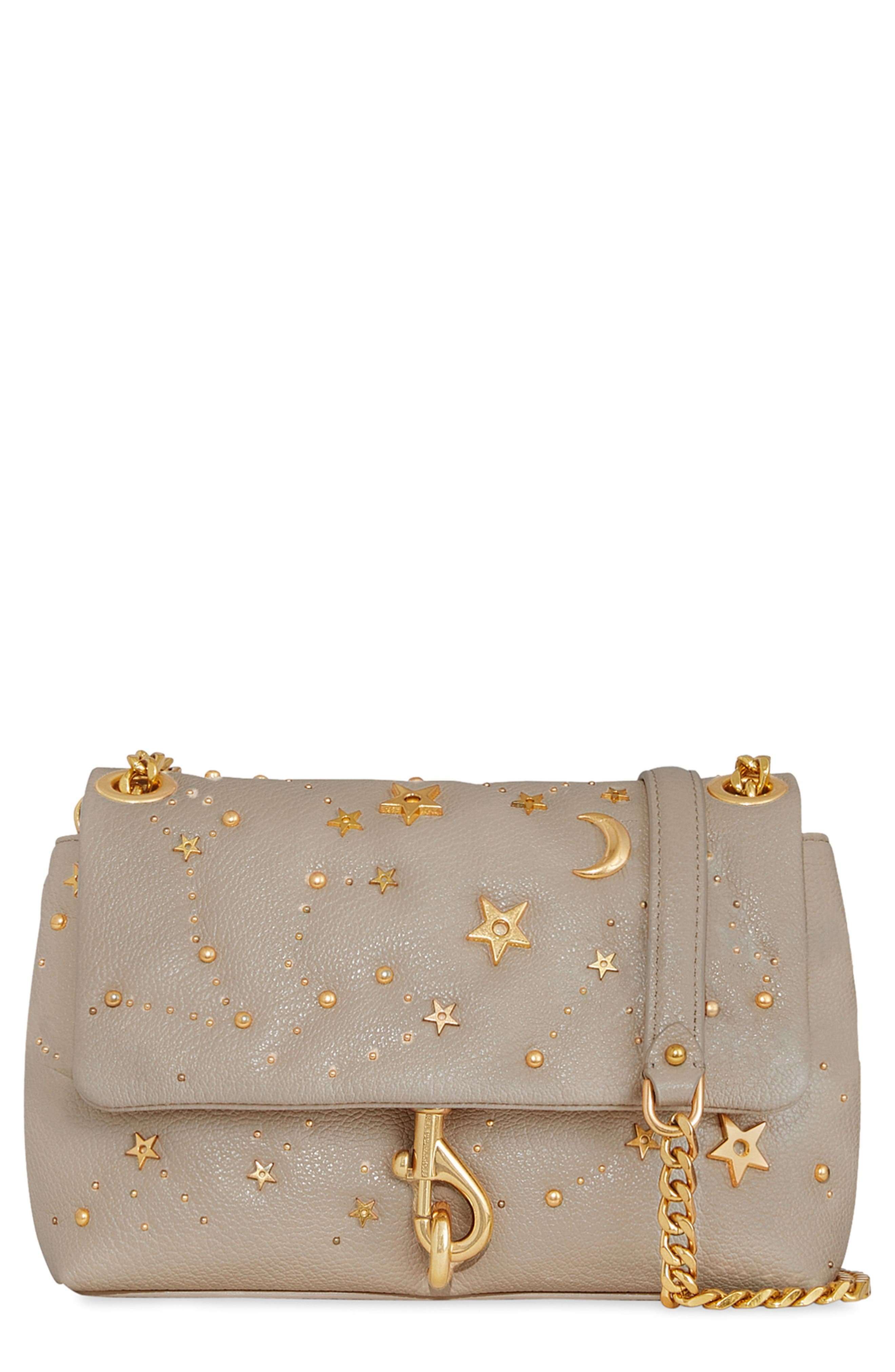 Rebecca Minkoff Edie Celestial Studded Leather Crossbody Bag, Main, color, 