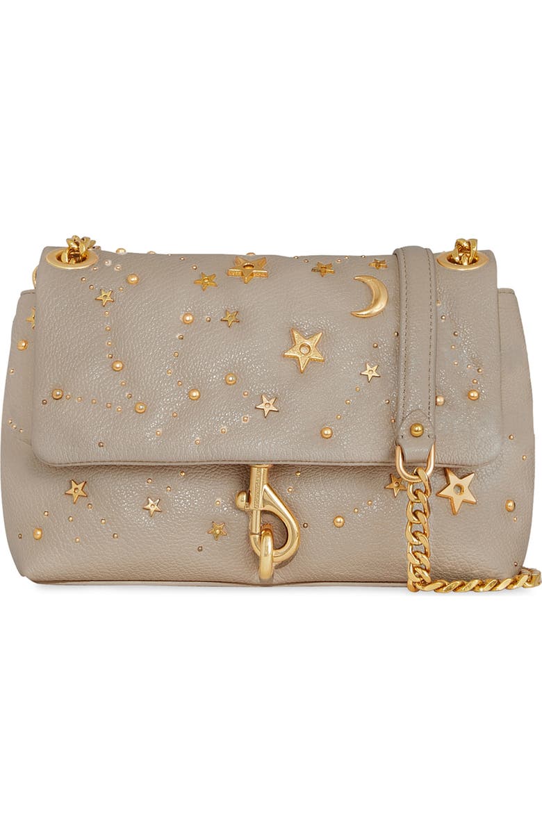 Rebecca Minkoff Edie Celestial Studded Leather Crossbody Bag, Main, color,