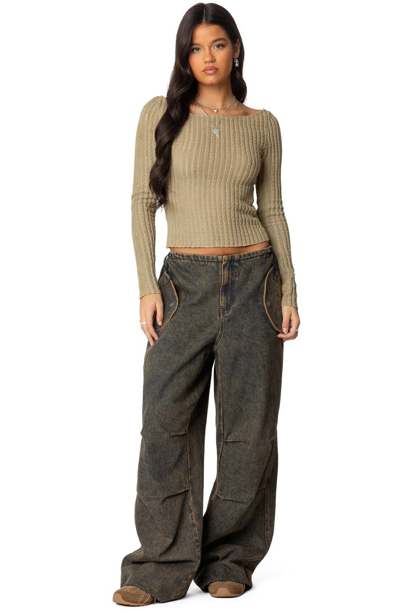 EDIKTED Regine Low Rise Oversize Parachute Jeans, Alternate, color, 