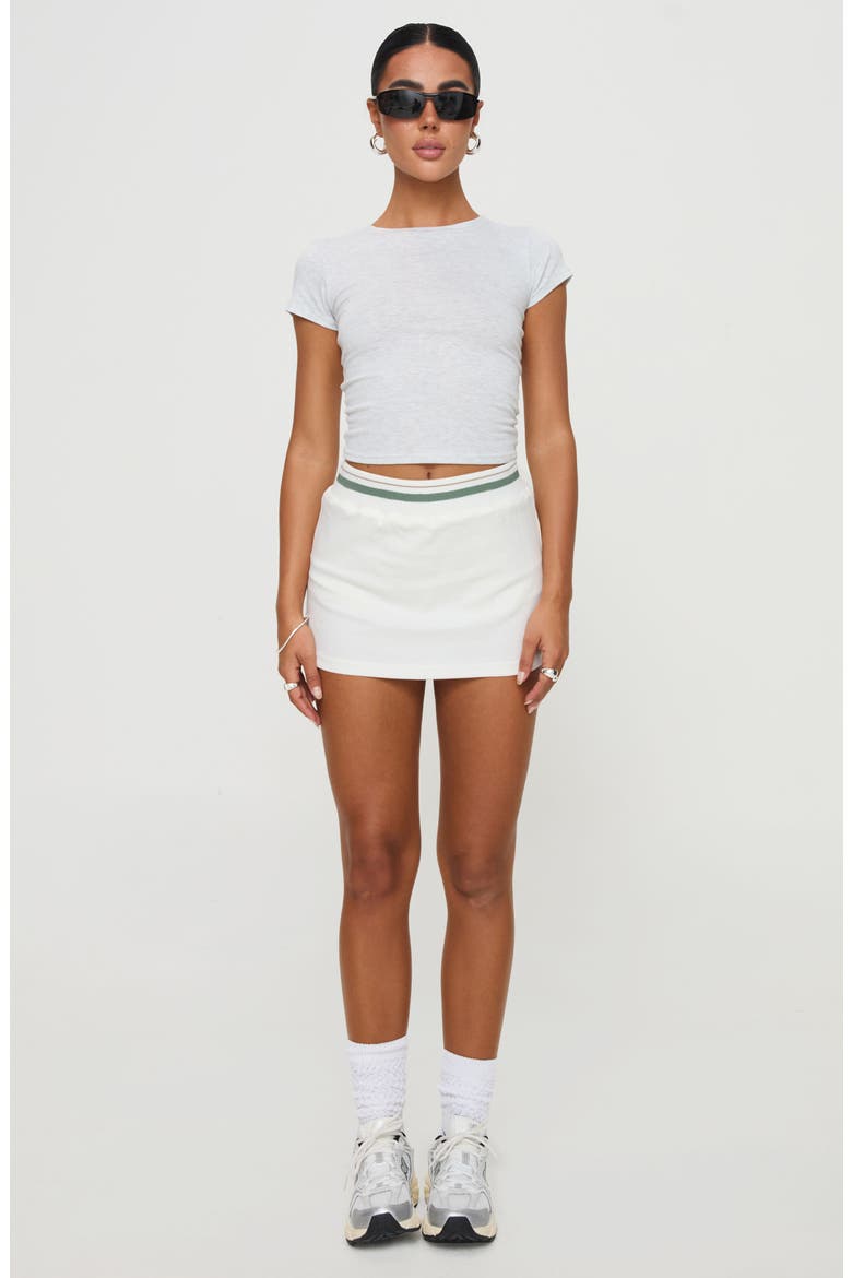 Emberia Recycled Cotton Miniskort, Alternate, color, WHITE