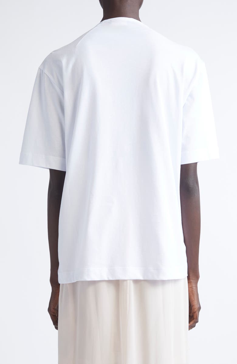 Dries Van Noten Hebitta Bow Neck Short Sleeve T-Shirt, Alternate, color, White