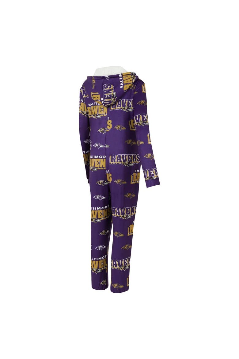 Women's Concepts Sport Purple Baltimore Ravens  Roadway Allover Print Microfleece Full-Zip Union Suit, Alternate, color, Purple