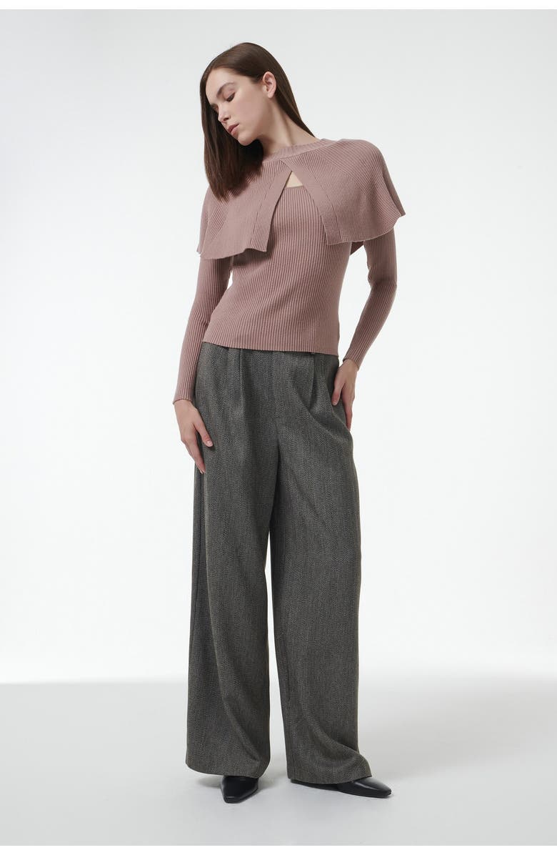 Leem Cape Detail Fitted Sweater, Alternate, color, Pink