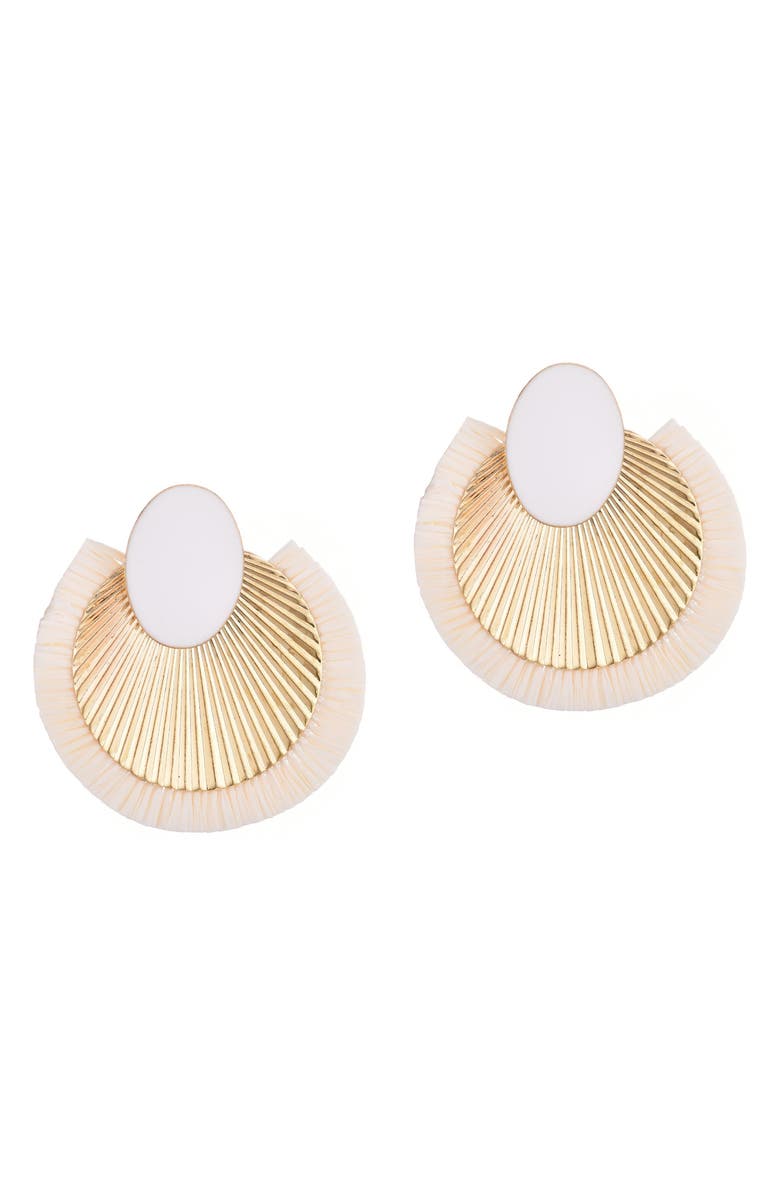 Adornia Darla Statement Earrings, Main, color, White
