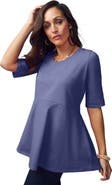 Jessica London Stretch Cotton Peplum Tunic