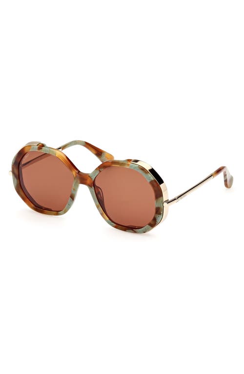 Max Mara Menton 57mm Round Sunglasses In Brown