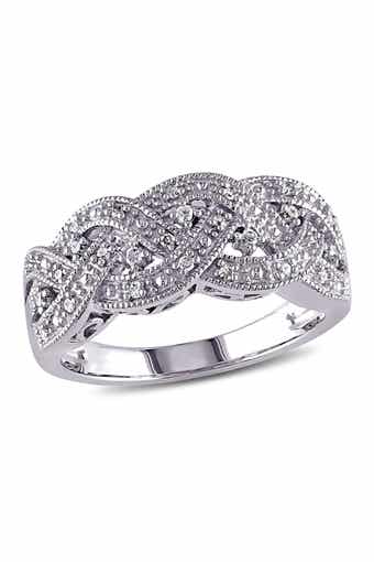 DELMAR Sterling Silver Diamond Woven Ring - 0.13ct.