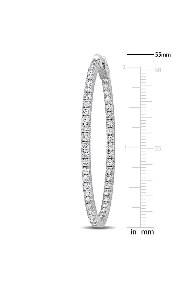 5 3/4ct. t.w. Lab-Grown Diamond Hoop Earrings 14k, Alternate, color, White Gold