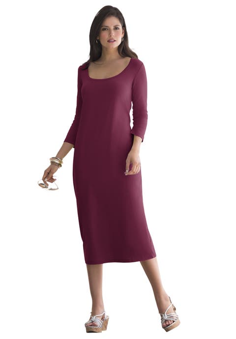 Stretch Cotton T-Shirt Dress (Plus)