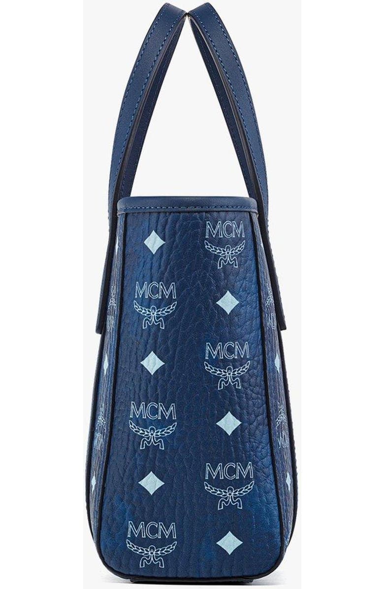 MCM Mini Toni Top-Zip Shopper in Visetos, Alternate, color, Blue
