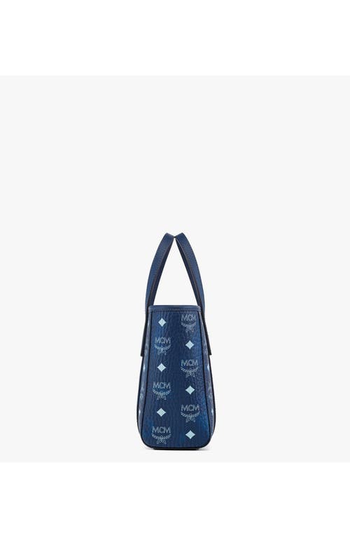 Mcm Mini Toni Top-zip Shopper In Blue