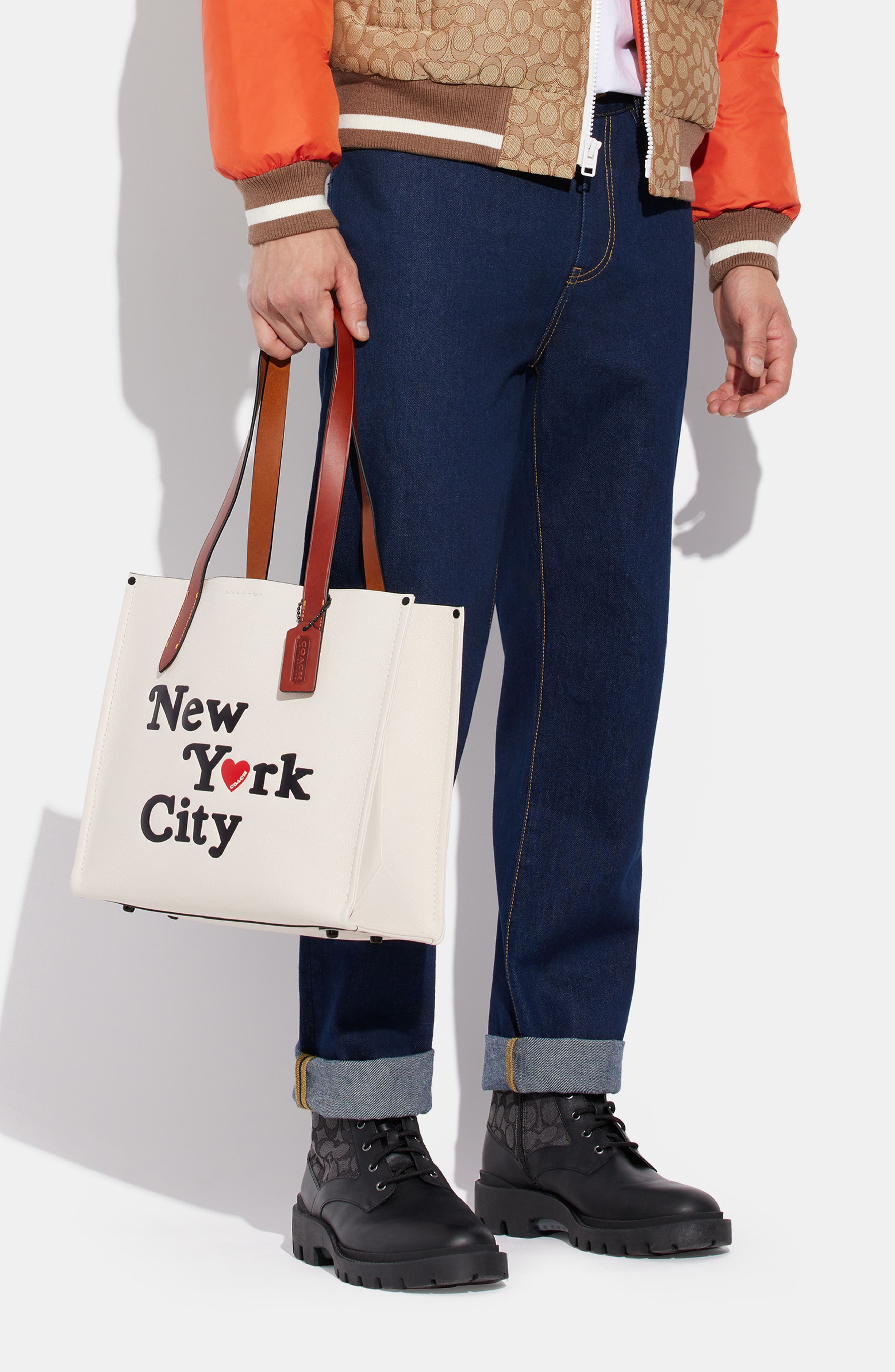 COACH Small Pebble Leather Shopper Tote, Alternate, color, 