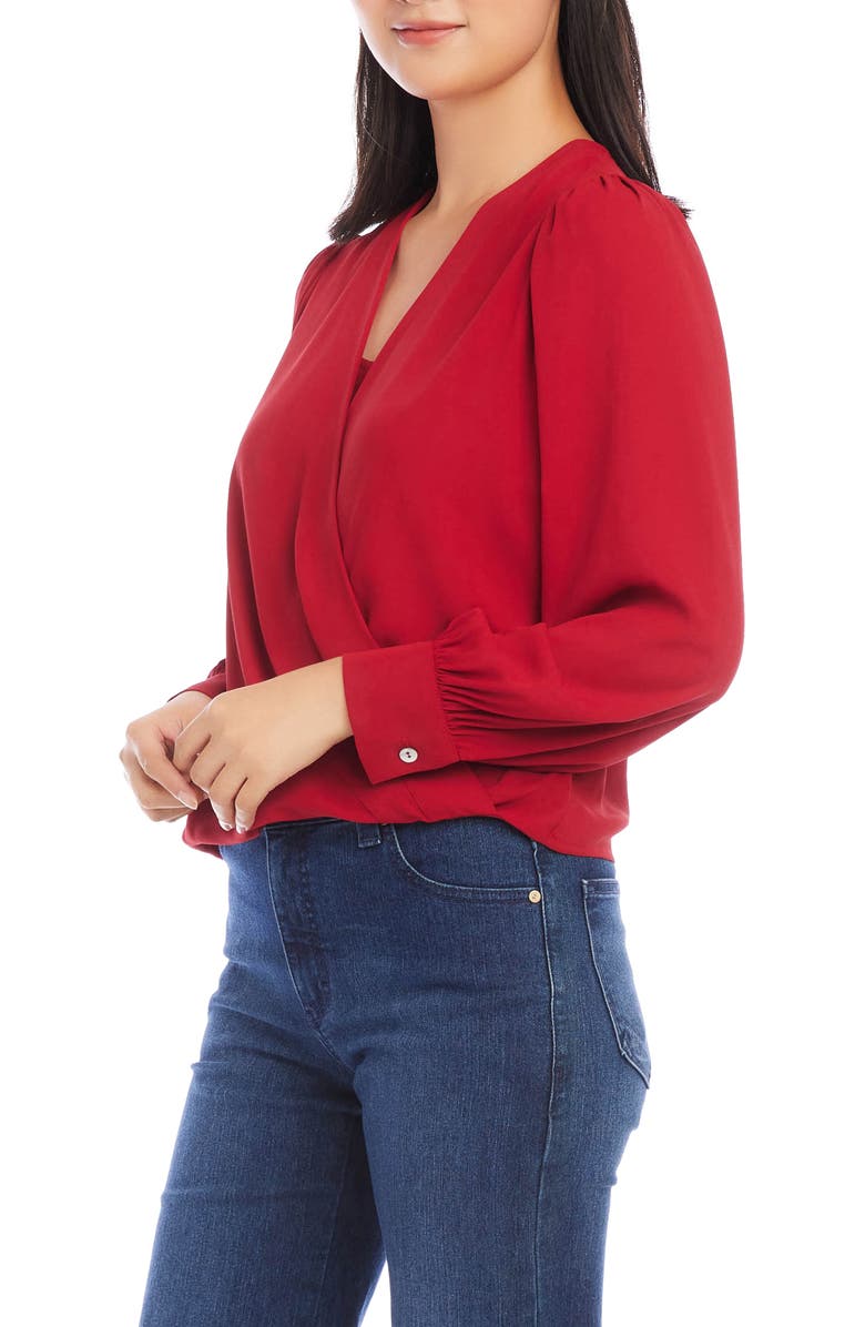 Karen Kane Drape Front Top, Alternate, color, Red