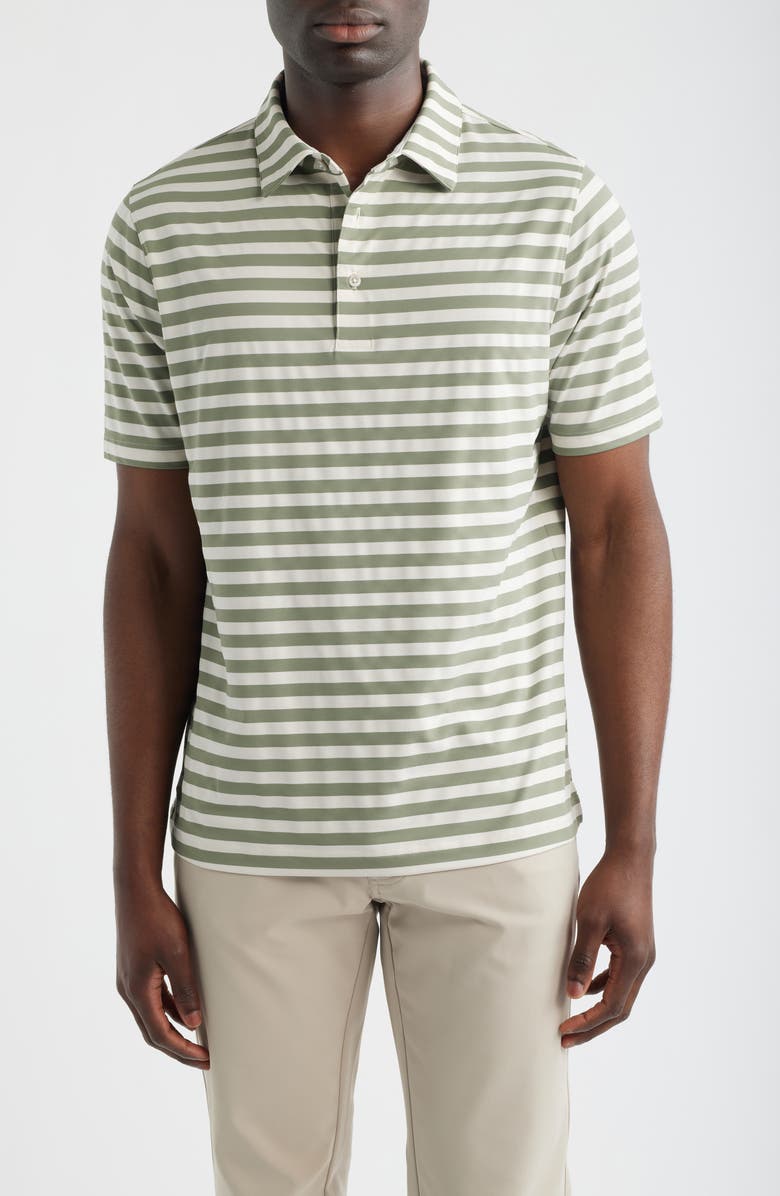 Scott Barber Prep Stripe Polo, Main, color, Agave