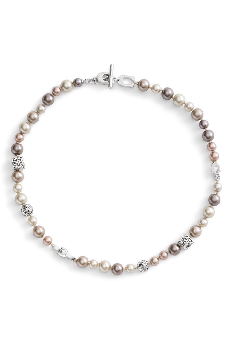 COACH Faux Pearl Collar Necklace, Alternate, color,