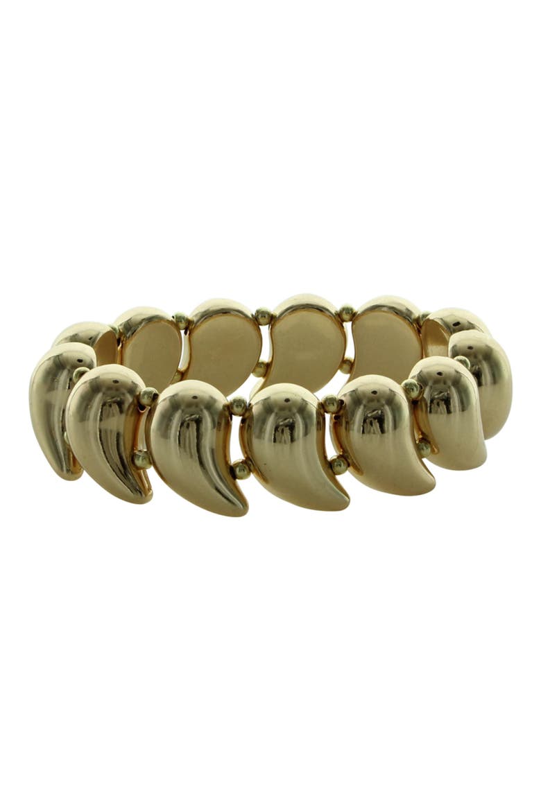Avani Puffy Teardrop Stretch Bracelet, Main, color, GOLD