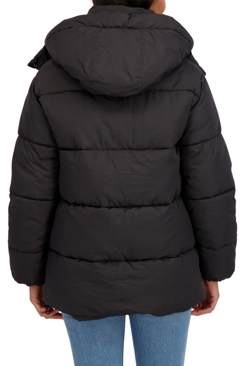 Water Resistant Puffer Jacket, Alternate, color, BLACK