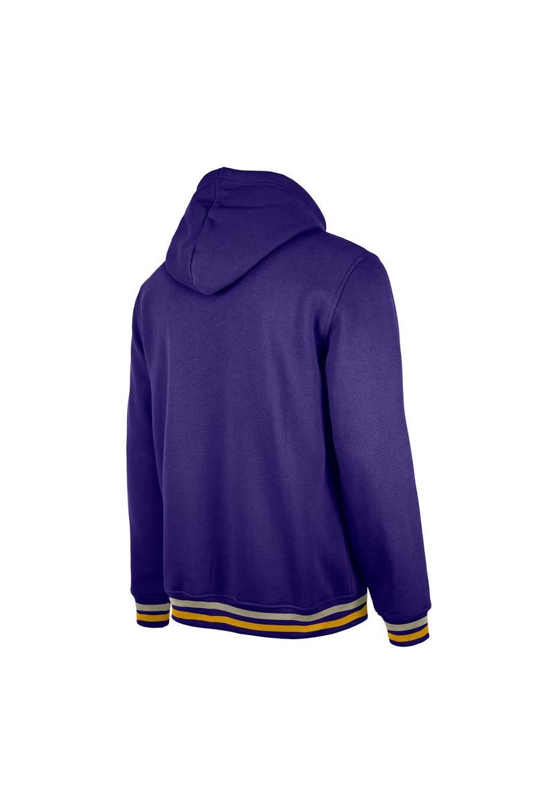 Men's New Era Purple Los Angeles Lakers Throwback Vintage Pullover Hoodie, Alternate, color, Purple