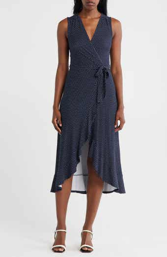 Loveappella Sleeveless Wrap Midi Dress