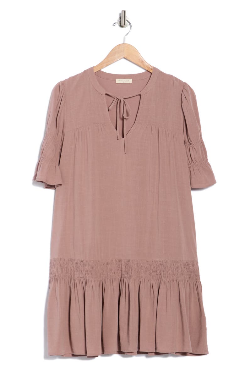 Drop Waist Minidress, Alternate, color, LIGHT MOCHA