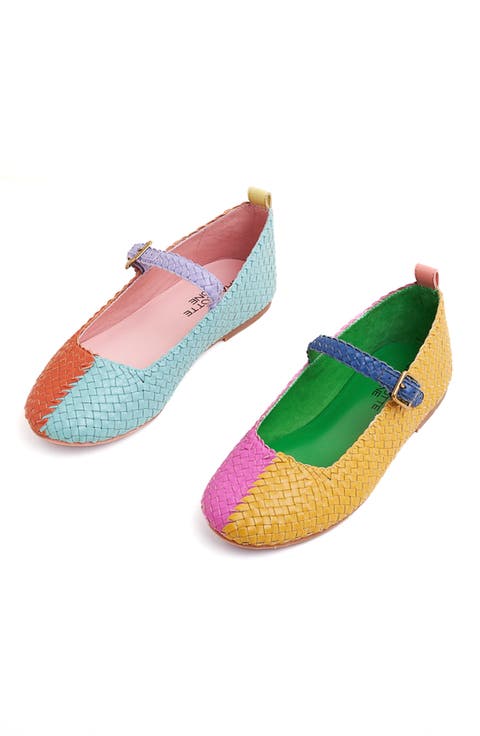Raleigh Mismatch Woven Mary Jane Flat