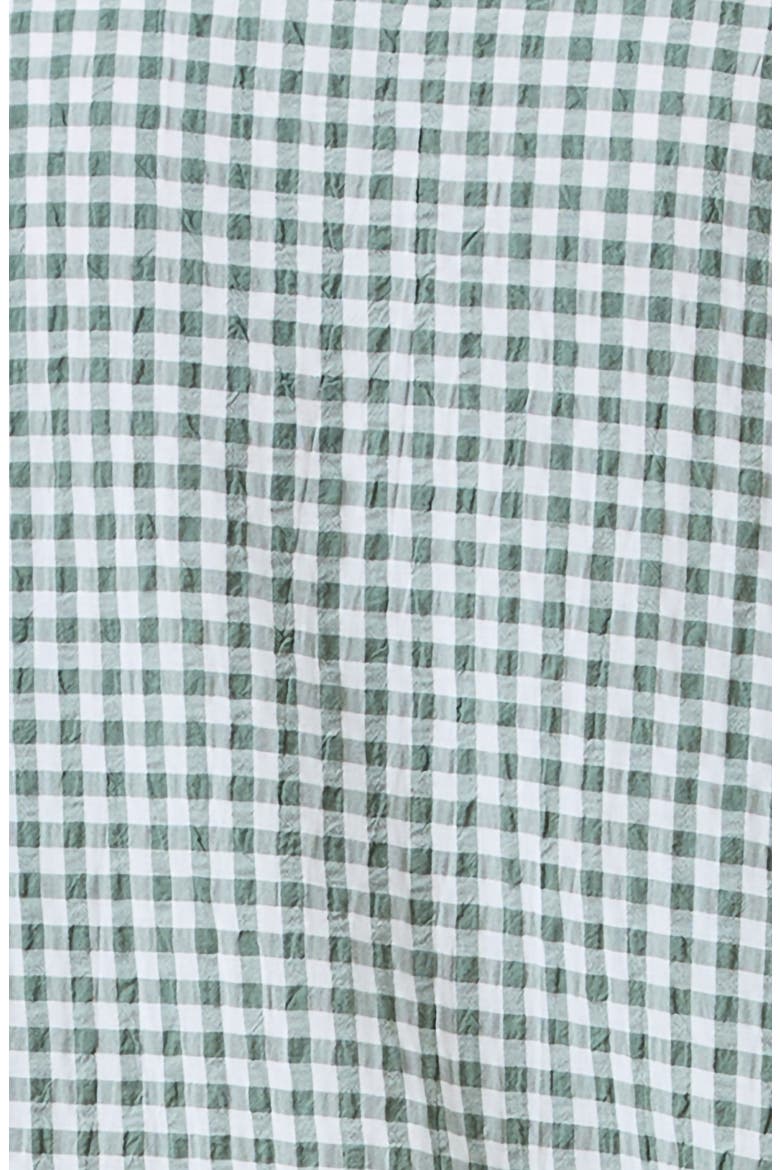 Seersucker Gingham Cotton Blend Pajamas, Alternate, color, DEEP MOSS