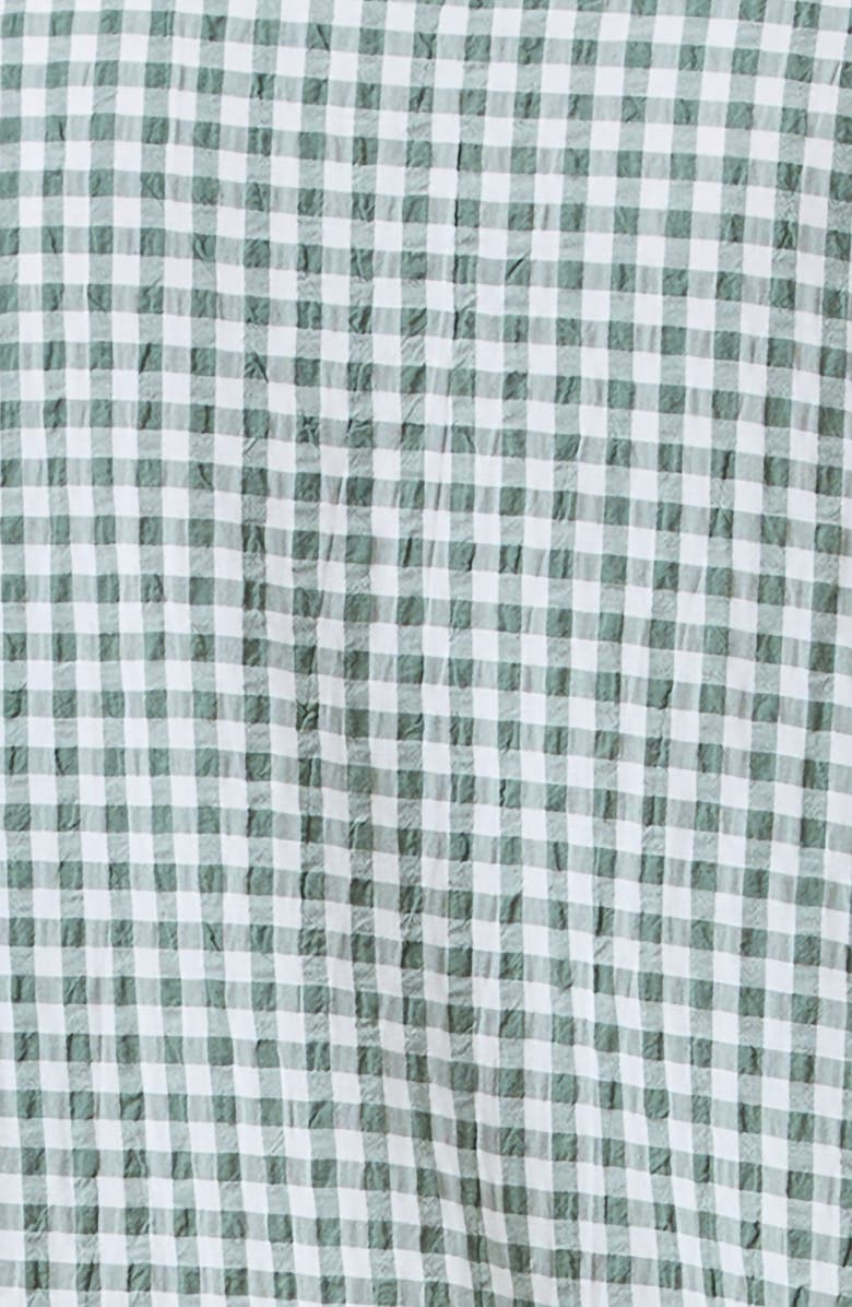 Papinelle Seersucker Gingham Cotton Blend Pajamas, Alternate, color, Deep Moss