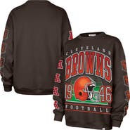 '47 Women's '47  Brown Cleveland Browns Go Big Oversized Pullover Sweatshirt