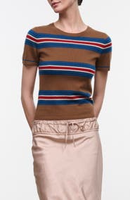 STAUD Easy Striped Cashmere Sweater