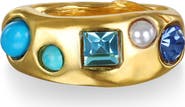 Sequin Rococo Crystal & Faux Pearl Ring