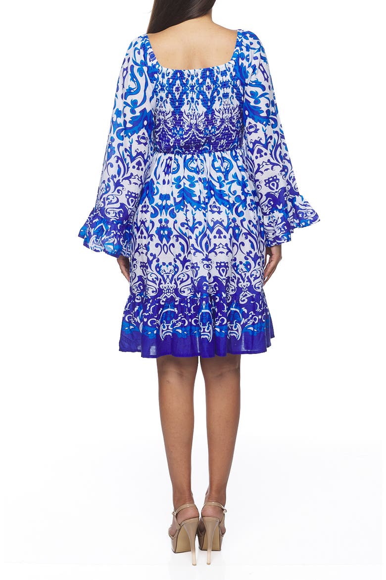Long Sleeve Tiered Dress, Alternate, color, BLUE