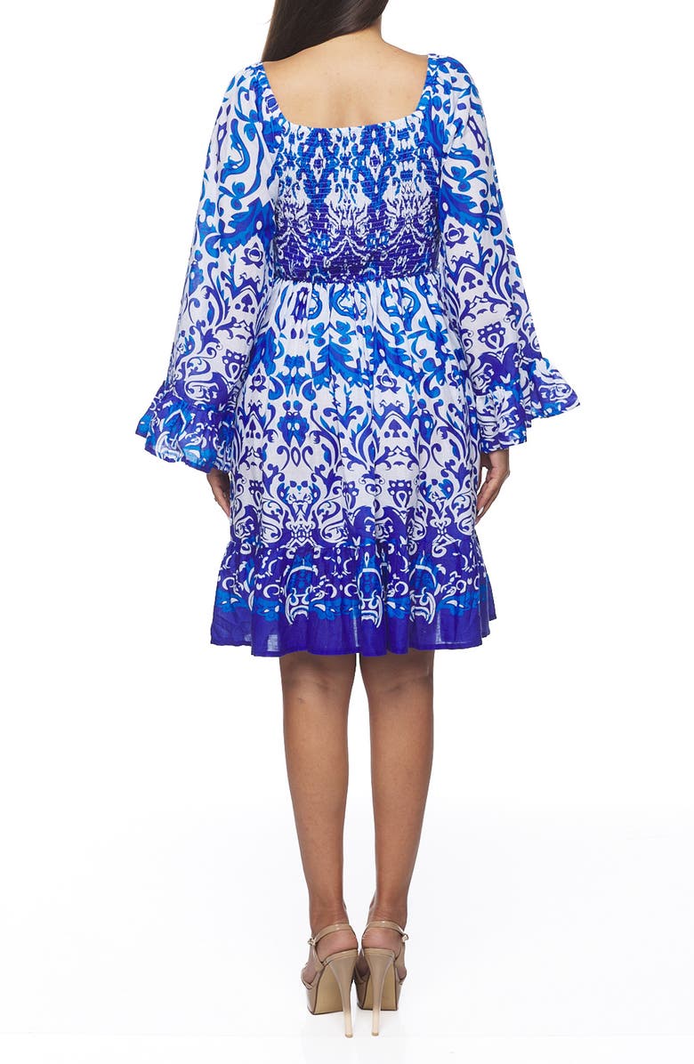 RANEES Long Sleeve Tiered Dress, Alternate, color, Blue