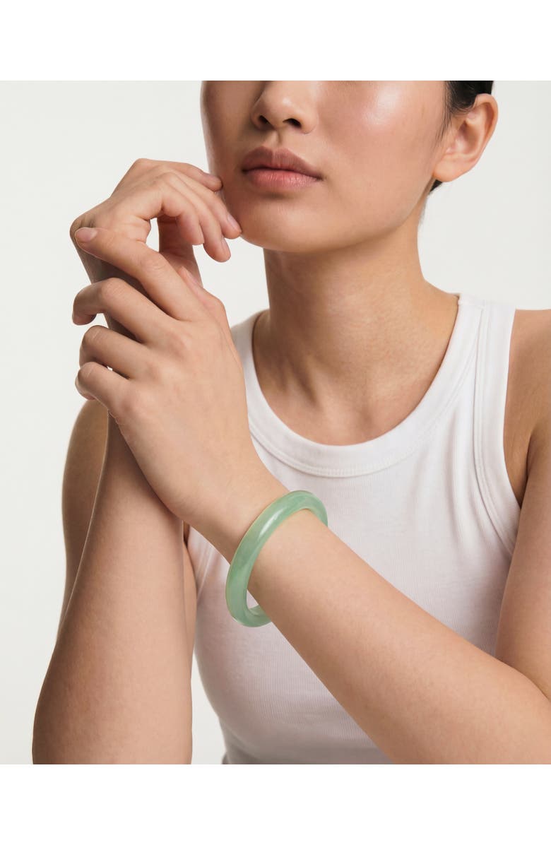 seree Pond Cyan Skinny Round Jade Stone Bangle, Alternate, color, 