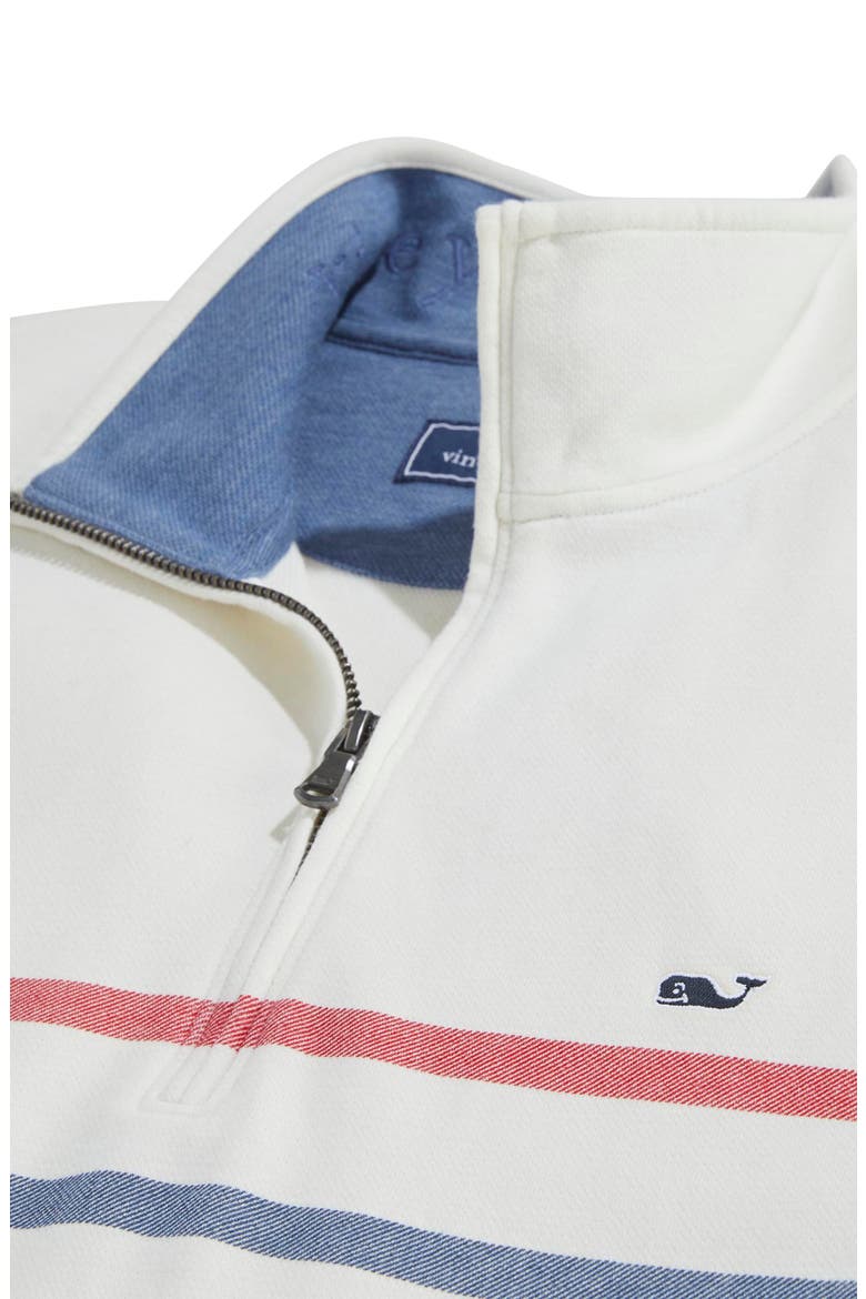 Saltwater Breton Stripe Quarter Zip Pullover, Alternate, color, 9293 RWB