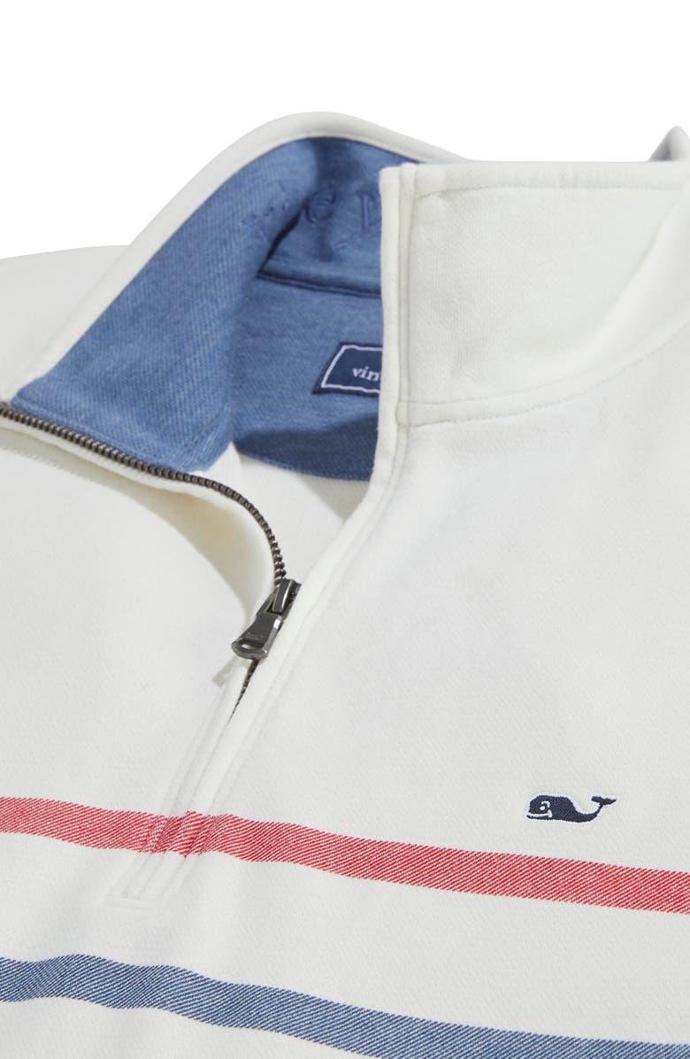 vineyard vines Saltwater Breton Stripe Quarter Zip Pullover, Alternate, color, 9293 Rwb