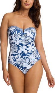 Tommy Bahama Island Cays Blooms Bandeau One-Piece Swimsuit