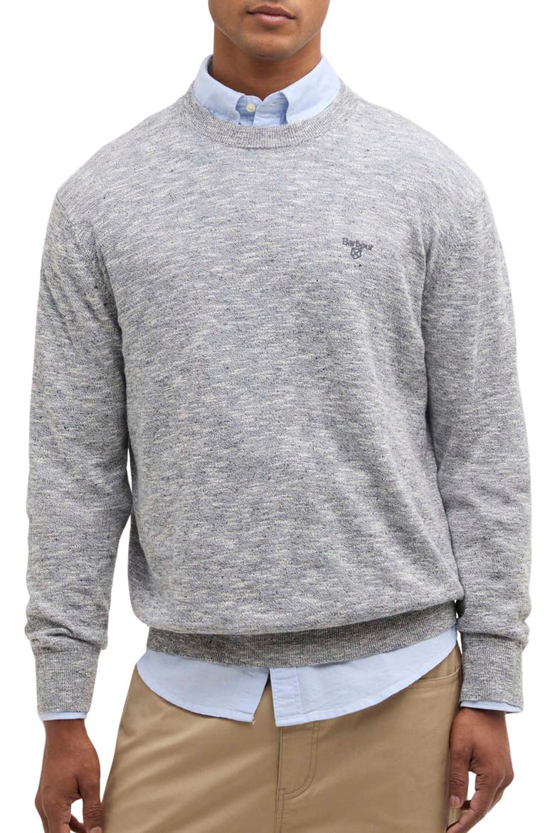 Flaxby Linen Blend Crewneck Sweater, Main, color, NAVY