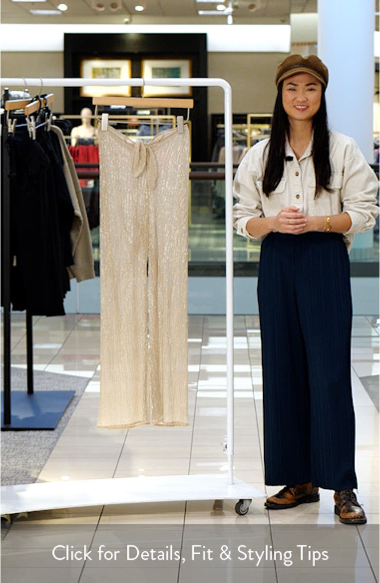 Waverly Tie Waist Shimmer Cover-Up Pants, sales video thumbnail