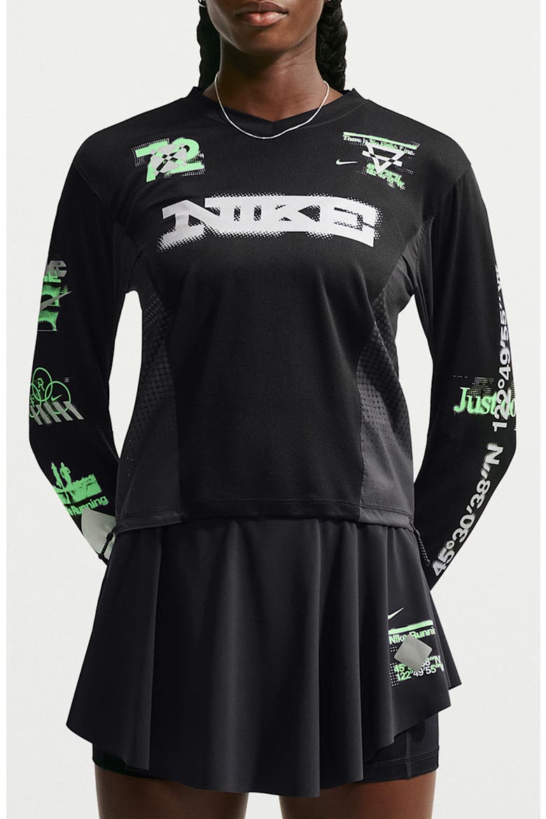 Performance Miniskirt, Main, color, BLACK/ BLACK/ ILLUSION GREEN