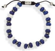 CLIFTON WILSON Men's Blue & White Stone Beaded Bracelet