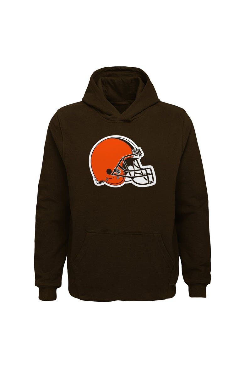 Youth Brown Cleveland Browns Team Logo Pullover Hoodie, Main, color, Brown
