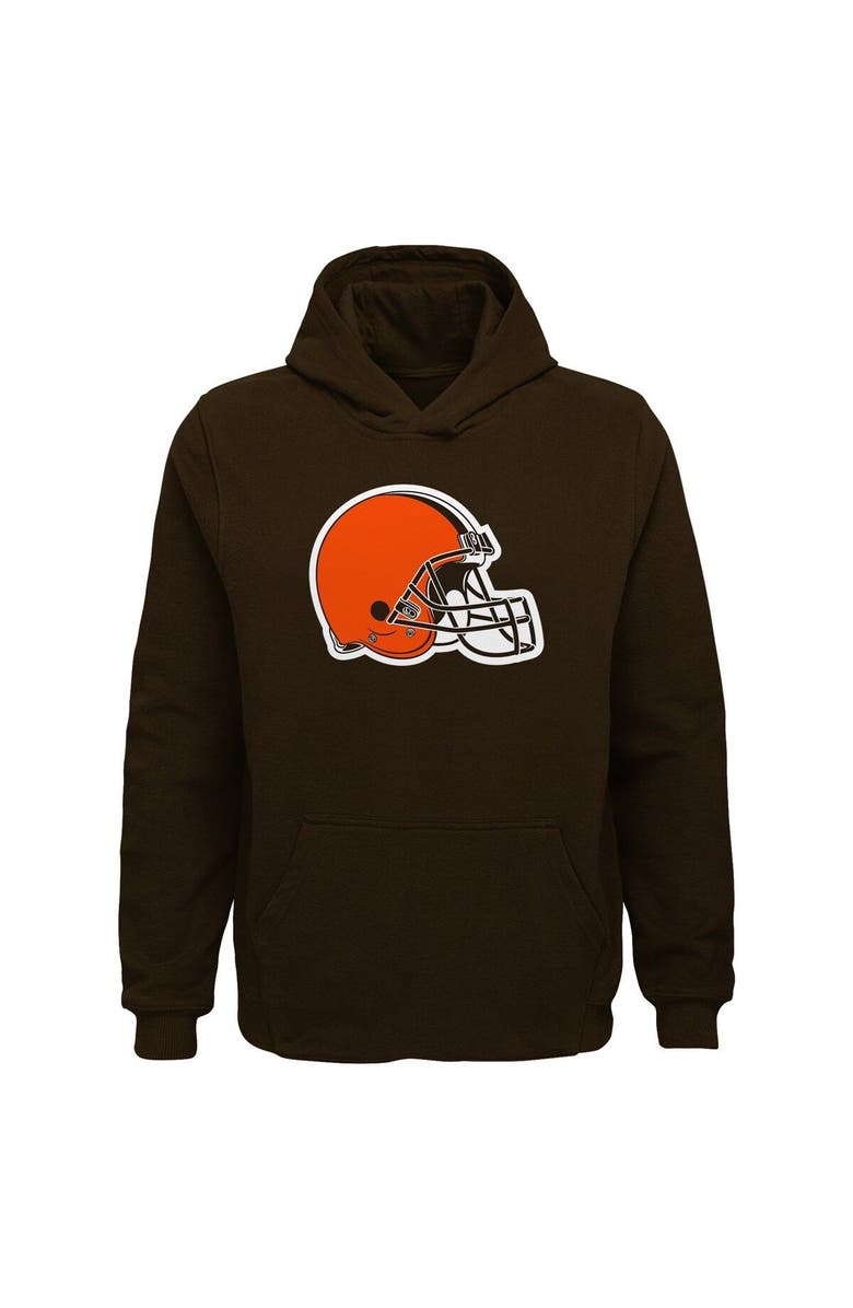 Outerstuff Youth Brown Cleveland Browns Team Logo Pullover Hoodie, Main, color, Brown