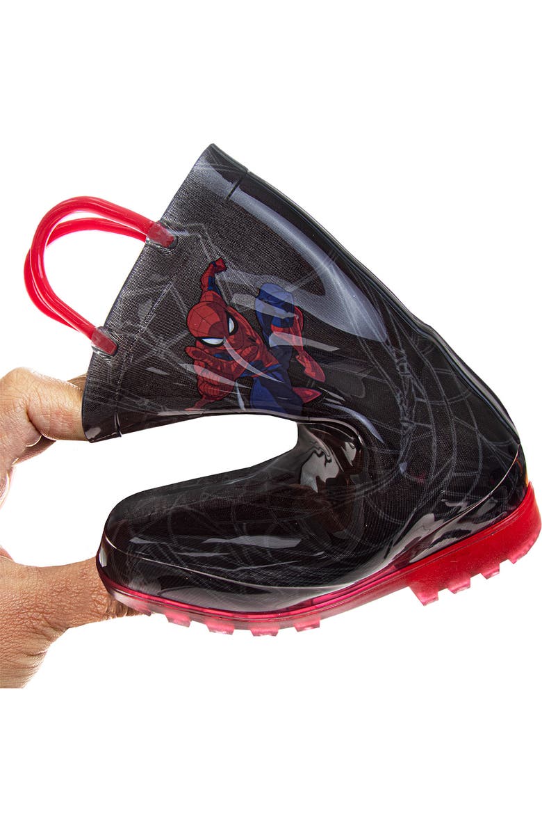 JOSMO Kids' Spider-Man Rain Boot, Alternate, color, Black/ Red